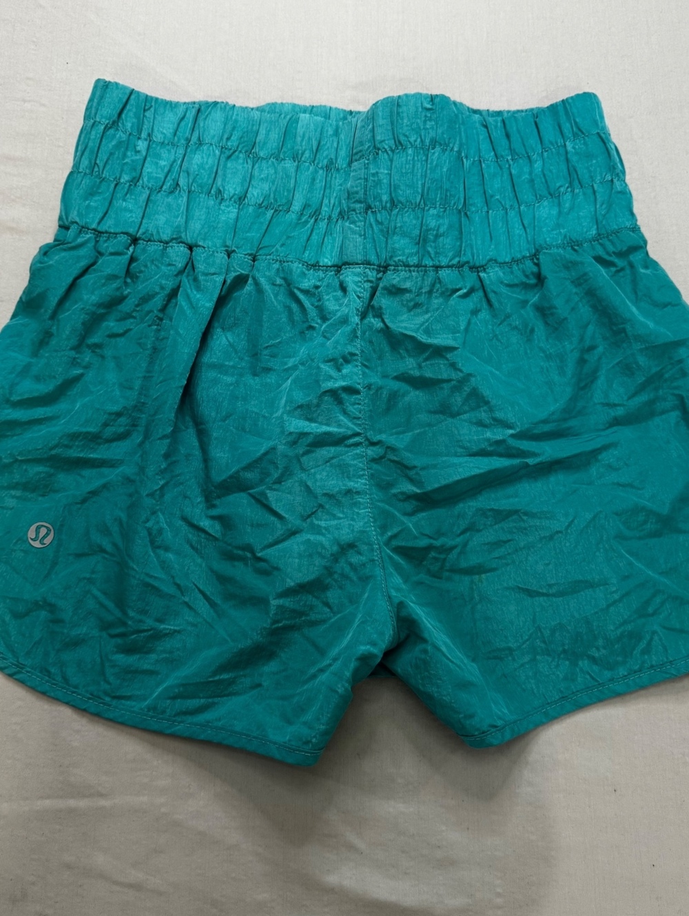 lululemon Women’s L Teal Nylon Running Shorts Y2K Athleisure Gorpcore